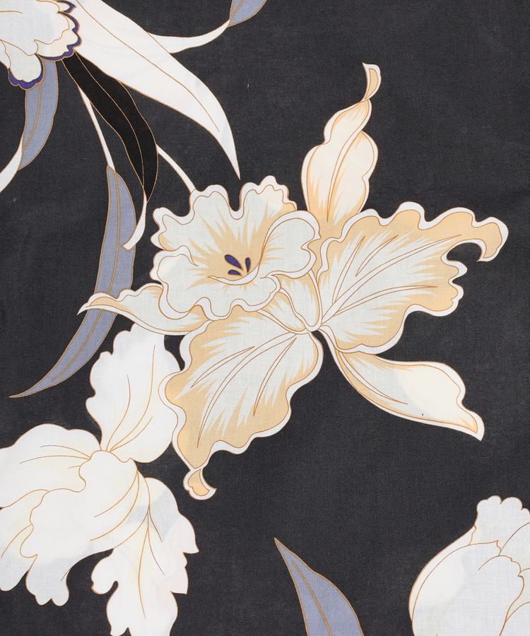 浴衣 クロ×花