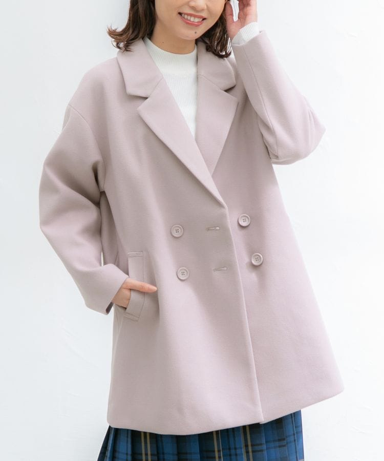 ハニーズ公式通販】ダブル釦ハーフ丈コート: アウター－Honeys Online Shop－レディースファッション通販