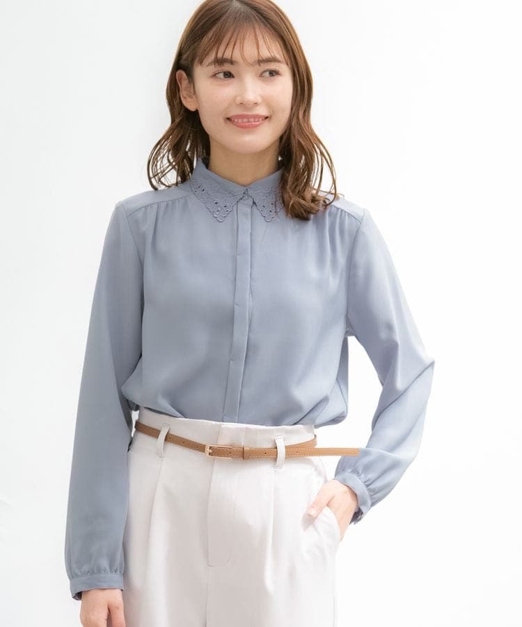 ハニーズ公式通販】衿刺繍ブラウス: トップス-Honeys Online Shop
