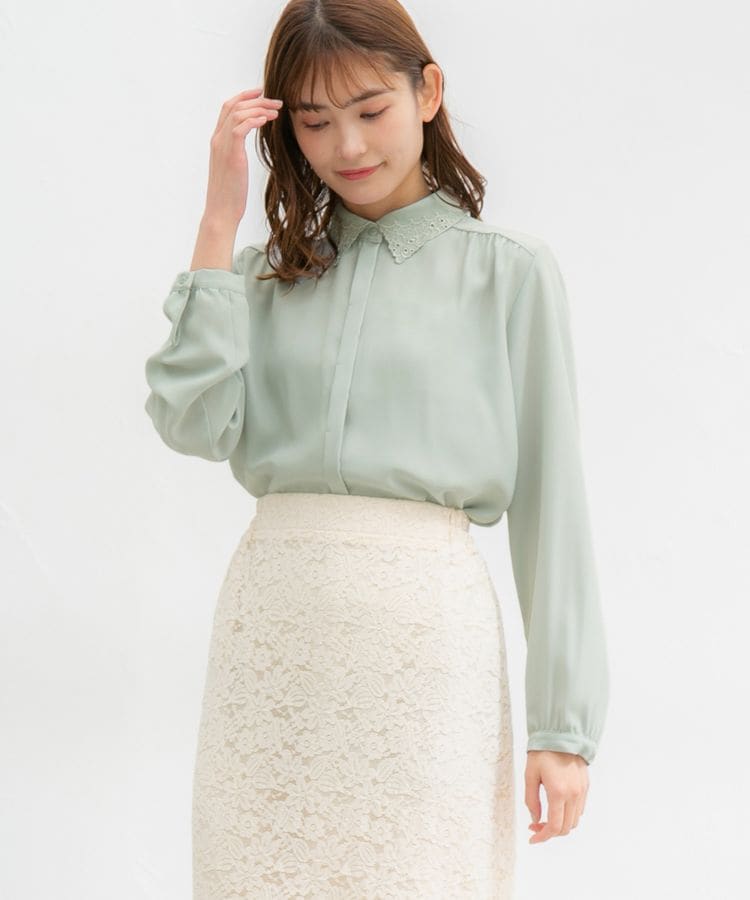 ハニーズ公式通販】衿刺繍ブラウス: トップス-Honeys Online Shop