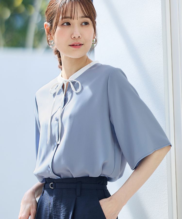 5分袖配色リボンブラウスの口コミ一覧 | リアルな口コミ・公式サイト