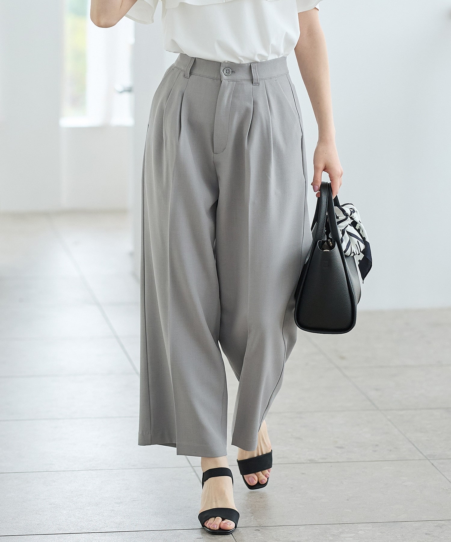 CTHY スラックス サテンワイドフレアスラックス メンズ