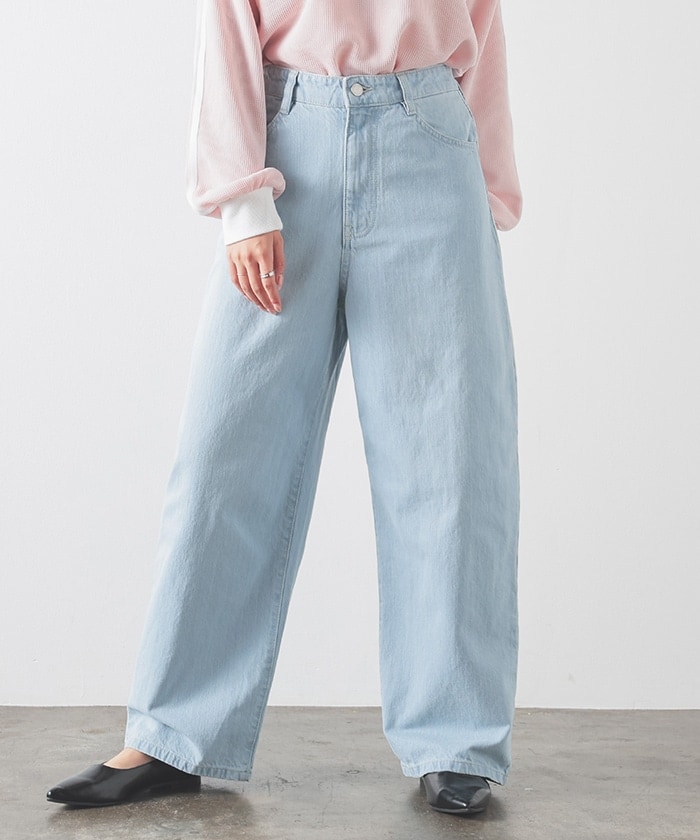 【Honeys公式 / ハニーズ】デニムカーブパンツ レディース SS ブリーチ プチプラ