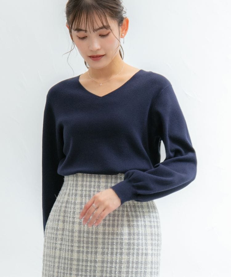 ハニーズ公式通販】抗菌Vネックニット: トップス-Honeys Online Shop