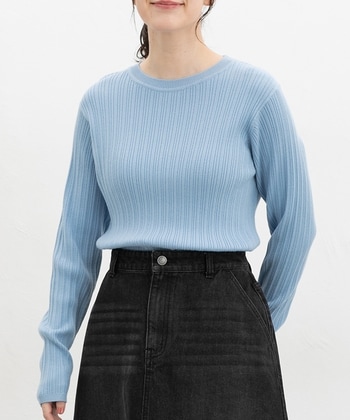 【Honeys公式 / ハニーズ】ランダムリブクルーニット レディース L サックス プチプラ 【Honeys公式 / ハニーズ】ランダムリブクルーニット レディース L サックス プチプラ