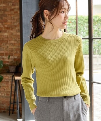 【Honeys公式 / ハニーズ】ランダムリブクルーニット レディース LL ライム プチプラ 【Honeys公式 / ハニーズ】ランダムリブクルーニット レディース LL ライム プチプラ