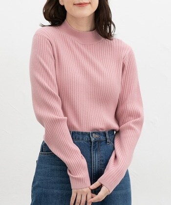 【Honeys公式 / ハニーズ】リブハイネックニット レディース Ｍ ピンク プチプラ