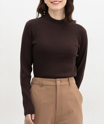 【Honeys公式 / ハニーズ】リブハイネックニット レディース L ブラウン プチプラ 【Honeys公式 / ハニーズ】リブハイネックニット レディース L ブラウン プチプラ