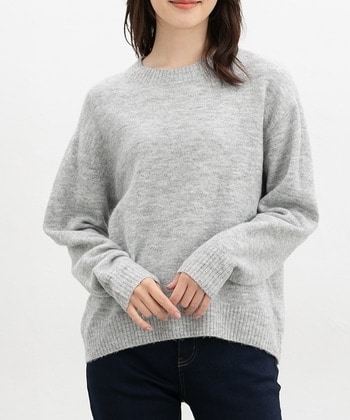 【Honeys公式 / ハニーズ】クルーネックニット レディース Ｌ 杢グレー プチプラ