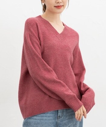 【Honeys公式 / ハニーズ】Vネックニット レディース L 杢アカ プチプラ 【Honeys公式 / ハニーズ】Vネックニット レディース L 杢アカ プチプラ