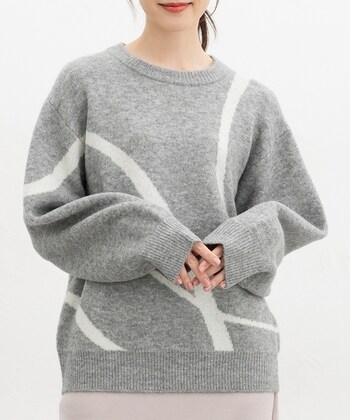 【Honeys公式 / ハニーズ】ライン柄ニット レディース L 杢グレー プチプラ 【Honeys公式 / ハニーズ】ライン柄ニット レディース L 杢グレー プチプラ