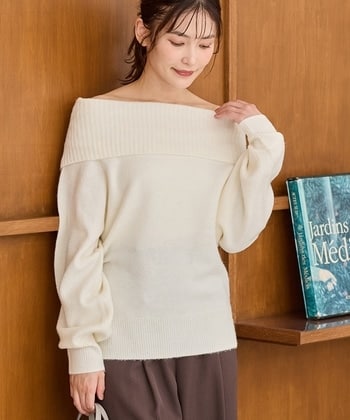 【Honeys公式 / ハニーズ】オフショルニット レディース L アイボリー プチプラ 【Honeys公式 / ハニーズ】オフショルニット レディース L アイボリー プチプラ