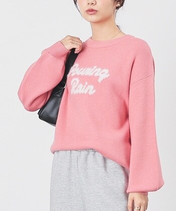 【Honeys公式 / ハニーズ】フェザーロゴニット レディース M ピンク プチプラ 【Honeys公式 / ハニーズ】フェザーロゴニット レディース M ピンク プチプラ