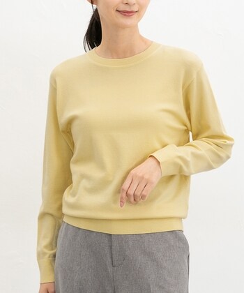 【Honeys公式 / ハニーズ】クルーネックニット レディース Ｓ イエロー プチプラ