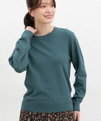 【Honeys公式 / ハニーズ】クルーネックニット レディース L ブルーグリーン プチプラ 【Honeys公式 / ハニーズ】クルーネックニット レディース L ブルーグリーン プチプラ