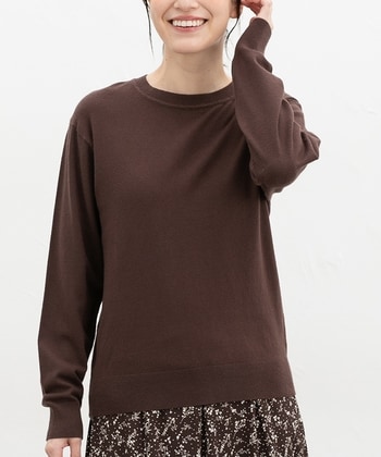 【Honeys公式 / ハニーズ】クルーネックニット レディース Ｌ ブラウン プチプラ