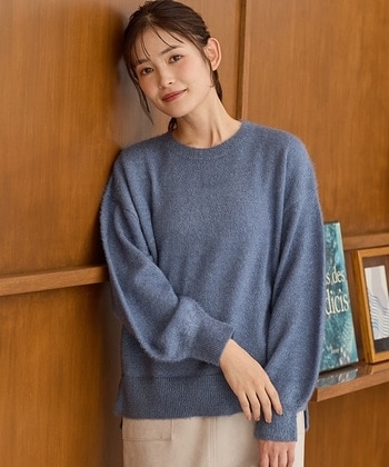 【Honeys公式 / ハニーズ】フェザークルーニット レディース M スモーキーブルー プチプラ 【Honeys公式 / ハニーズ】フェザークルーニット レディース M スモーキーブルー プチプラ