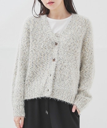 【Honeys公式 / ハニーズ】ミックスVネックカーデ レディース LL ミントMix プチプラ 【Honeys公式 / ハニーズ】ミックスVネックカーデ レディース LL ミントMix プチプラ