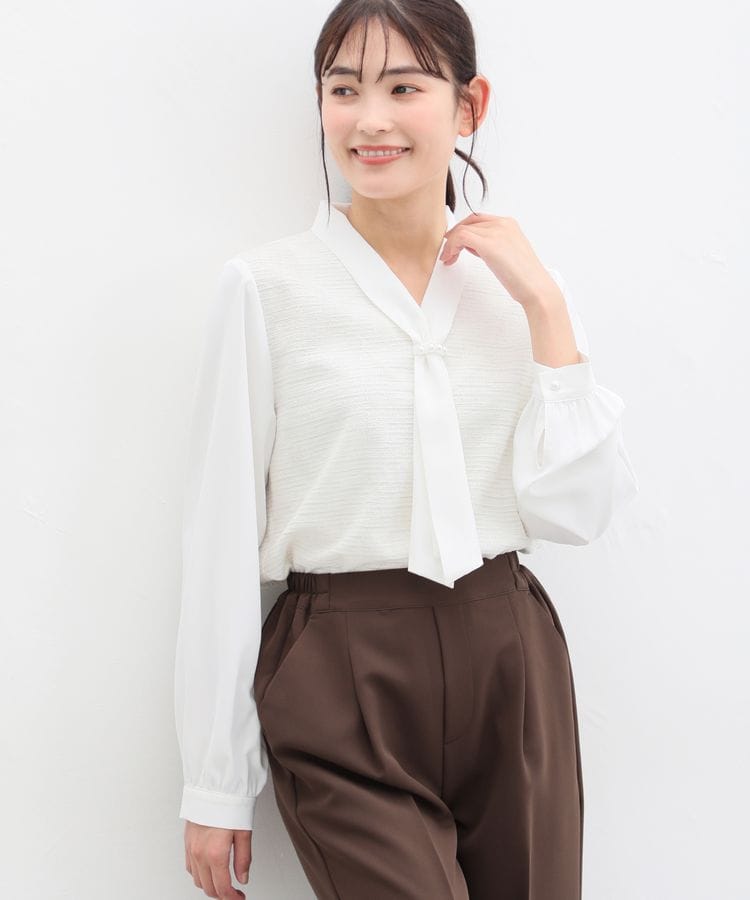 ハニーズ公式通販】パール付ボウタイトップス: トップス-Honeys