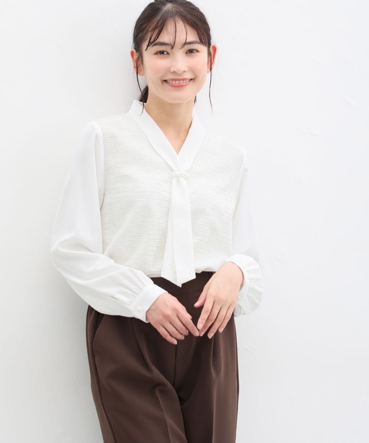 ハニーズ公式通販】パール付ボウタイトップス: トップス-Honeys