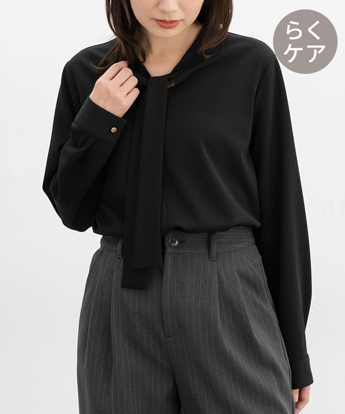 【Honeys公式 / ハニーズ】ボウタイトップス レディース LL ブラック プチプラ