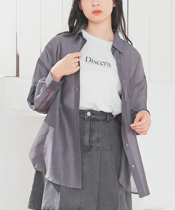 【Honeys公式 / ハニーズ】Tシャツ付シアーシャツ レディース S スミクロ プチプラ 【Honeys公式 / ハニーズ】Tシャツ付シアーシャツ レディース S スミクロ プチプラ