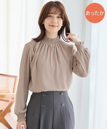 【Honeys公式 / ハニーズ】あったか裏地ハイネック レディース Ｓ ピンクベージュ プチプラ