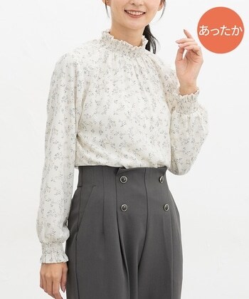 【Honeys公式 / ハニーズ】あったか裏地ハイネック レディース S アイボリー花柄 プチプラ 【Honeys公式 / ハニーズ】あったか裏地ハイネック レディース S アイボリー花柄 プチプラ