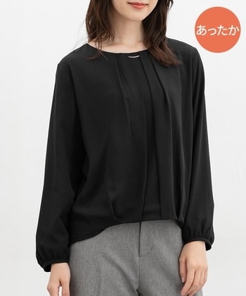 【Honeys公式 / ハニーズ】あったか裏地裾タックブラウス レディース M ブラック プチプラ 【Honeys公式 / ハニーズ】あったか裏地裾タックブラウス レディース M ブラック プチプラ