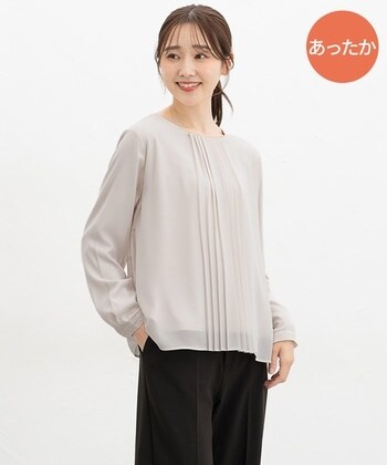【Honeys公式 / ハニーズ】あったか裏地プリーツブラウス レディース L グレージュ プチプラ 【Honeys公式 / ハニーズ】あったか裏地プリーツブラウス レディース L グレージュ プチプラ
