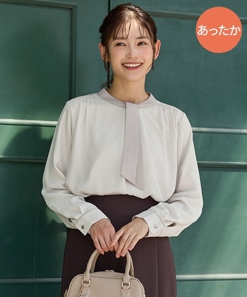 【Honeys公式 / ハニーズ】【褒められ】裏起毛ボウタイブラウス レディース L グレージュ プチプラ 【Honeys公式 / ハニーズ】【褒められ】裏起毛ボウタイブラウス レディース L グレージュ プチプラ