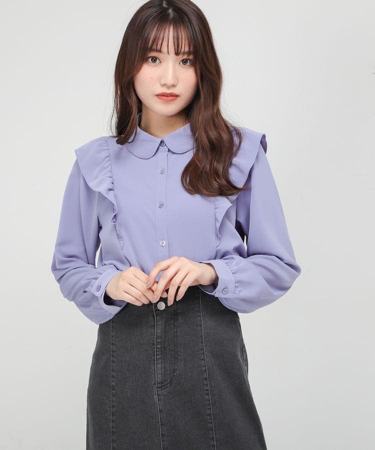 ハニーズ公式通販】肩フリルブラウス: トップス－Honeys Online Shop 