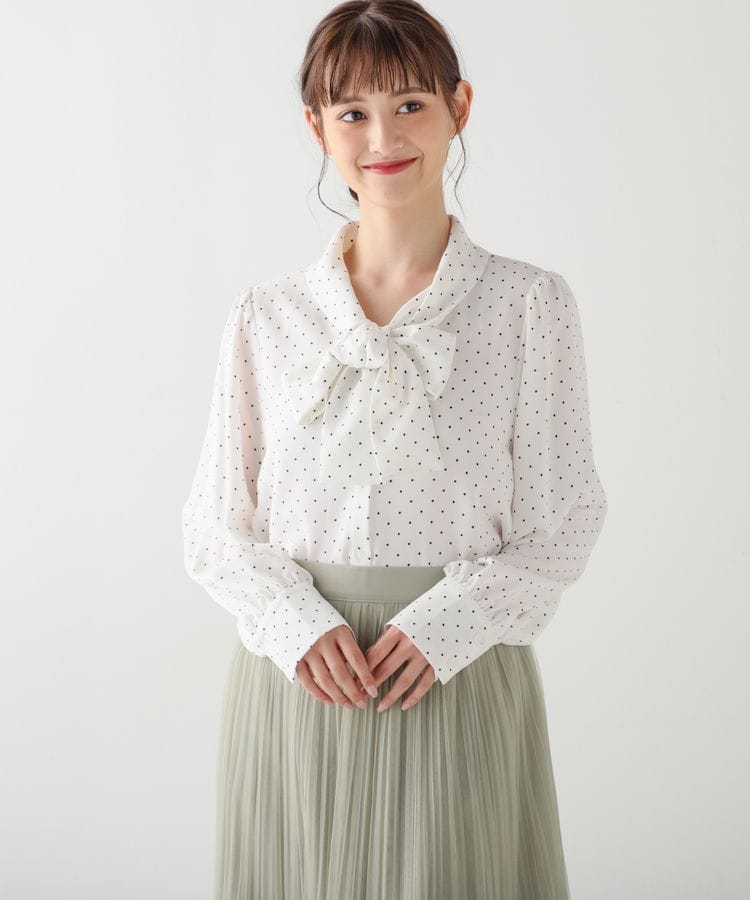 ハニーズ公式通販】ボウタイブラウス: トップス-Honeys Online Shop