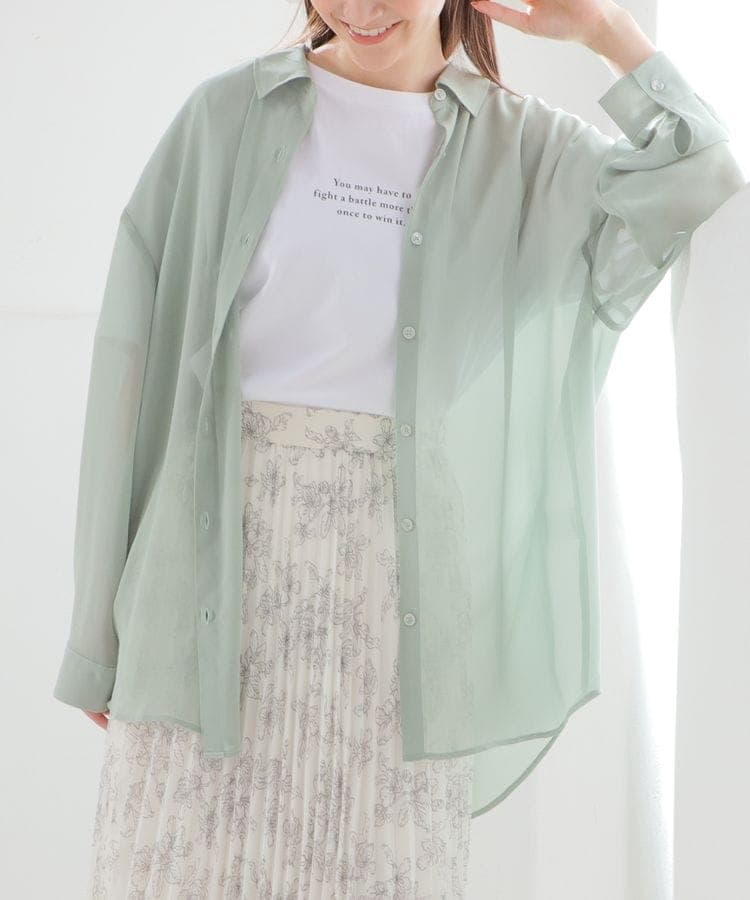 ハニーズ公式通販】Tシャツ付シアーシャツ: トップス-Honeys Online