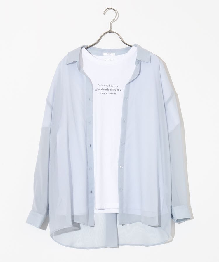 ハニーズ公式通販】Tシャツ付シアーシャツ: トップス-Honeys Online