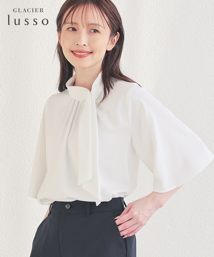 【Honeys公式 / ハニーズ】アシメボウタイブラウス レディース M ホワイト プチプラ 【Honeys公式 / ハニーズ】アシメボウタイブラウス レディース M ホワイト プチプラ