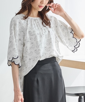 スカラップ刺繍ブラウス: トップス｜ハニーズ公式通販