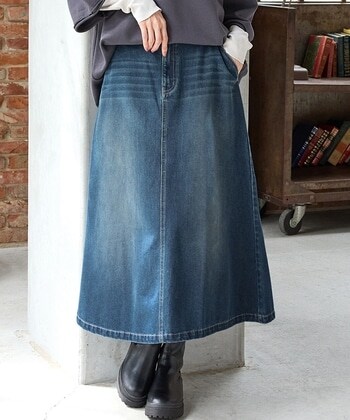 【Honeys公式 / ハニーズ】デニムロングスカート レディース L ライトインディゴ プチプラ 【Honeys公式 / ハニーズ】デニムロングスカート レディース L ライトインディゴ プチプラ