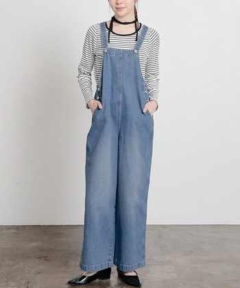【Honeys公式 / ハニーズ】デニムオーバーオール レディース Ｓ ブルー プチプラ