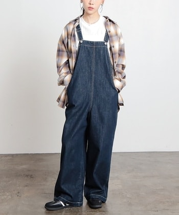 【Honeys公式 / ハニーズ】デニムオーバーオール レディース Ｍ ワンウォッシュ プチプラ