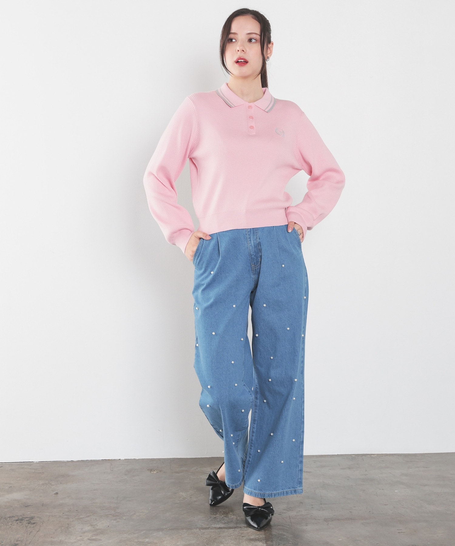 パール付ワイドパンツ: ボトムス|ハニーズ公式通販 パール付ワイドパンツ: ボトムス|ハニーズ公式通販