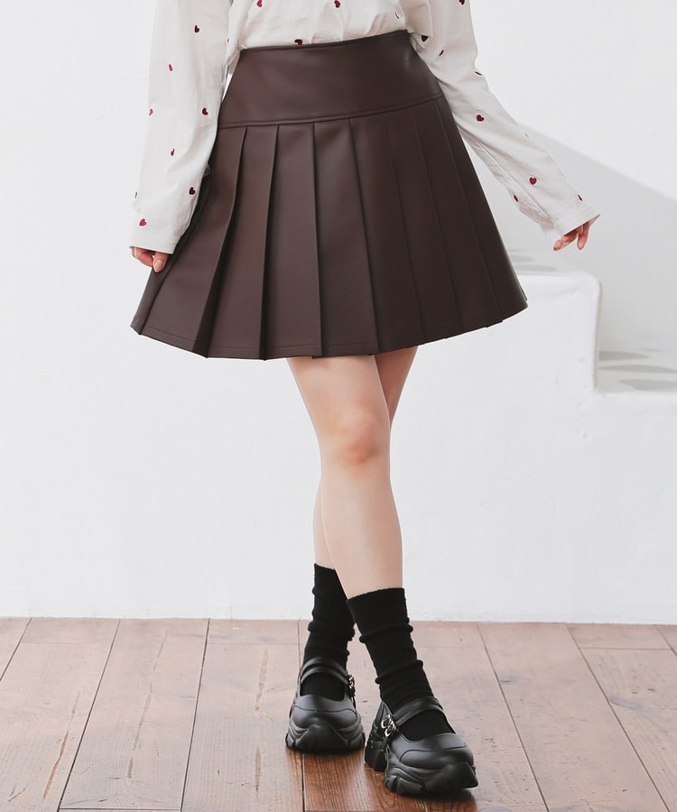 合皮ミニプリーツスカート: ボトムス｜ハニーズ公式通販