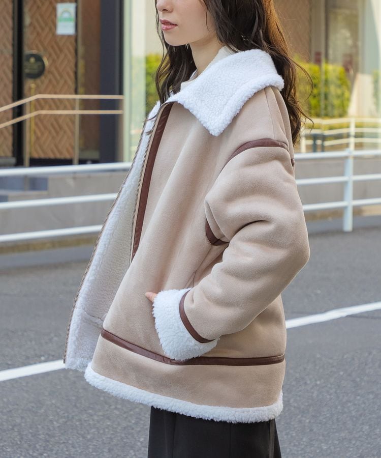 ファッションデザイナー フェイクムートン ブルゾン ジャケット tdh