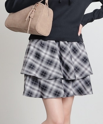 【Honeys公式 / ハニーズ】ミニティアードスカート レディース S クロチェック プチプラ 【Honeys公式 / ハニーズ】ミニティアードスカート レディース S クロチェック プチプラ