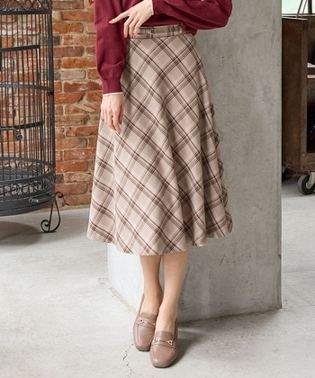 チェック柄フレアスカート: ボトムス｜ハニーズ公式通販