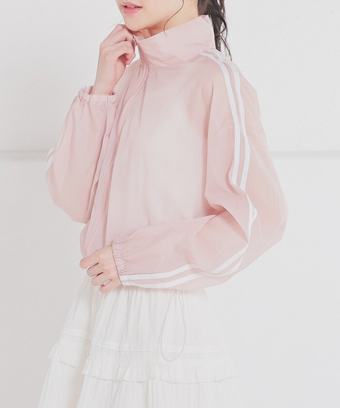 【Honeys公式 / ハニーズ】ライン入りシアーブルゾン レディース L ピンク プチプラ 【Honeys公式 / ハニーズ】ライン入りシアーブルゾン レディース L ピンク プチプラ