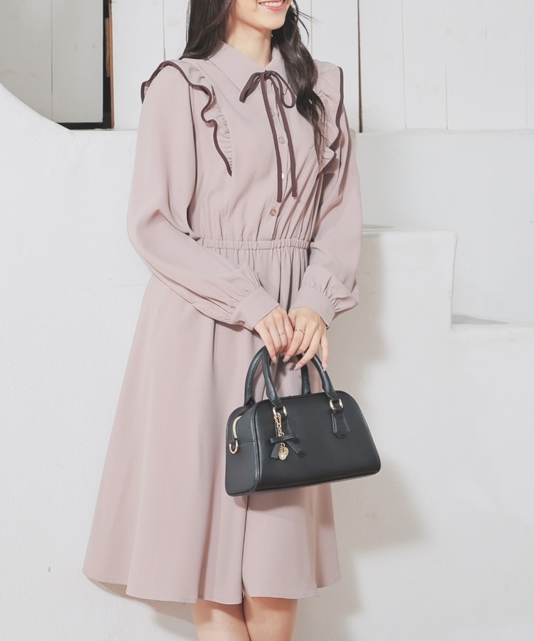 リボン付フリルワンピース