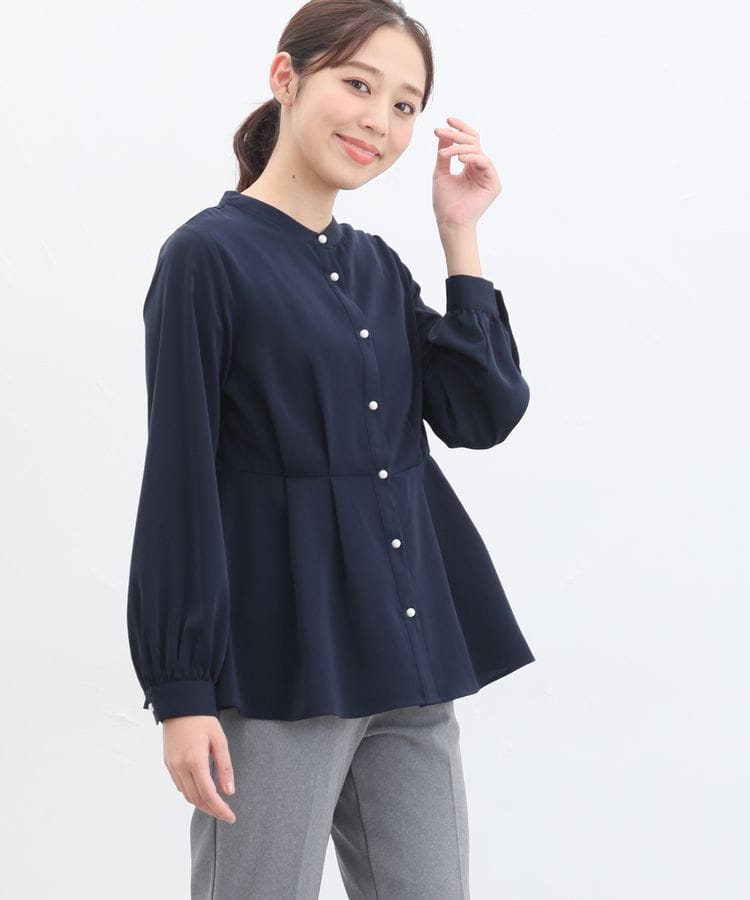 emm ペプラムリボンブラウス black emm ペプラムリボンブラウスblack