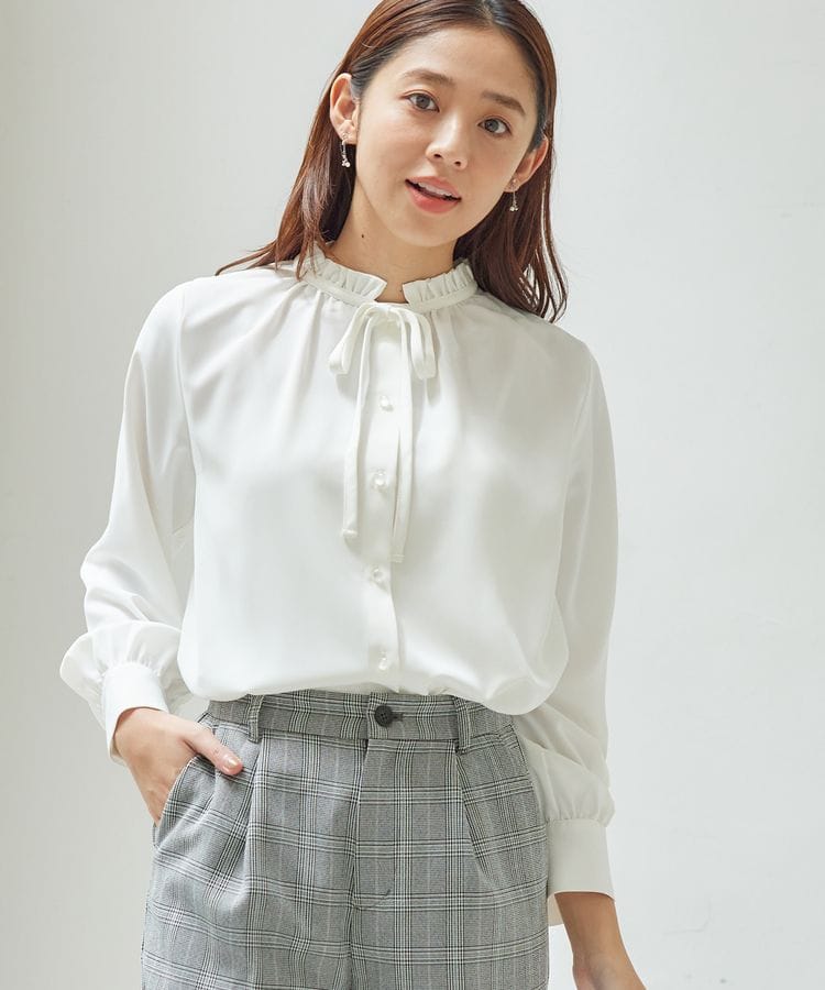 ハニーズ公式通販】フリルボウタイブラウス: トップス-Honeys Online