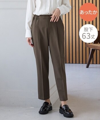 【Honeys公式 / ハニーズ】あったかテーパード（股下６３ｃｍ） レディース ＬＬ チャコール プチプラ